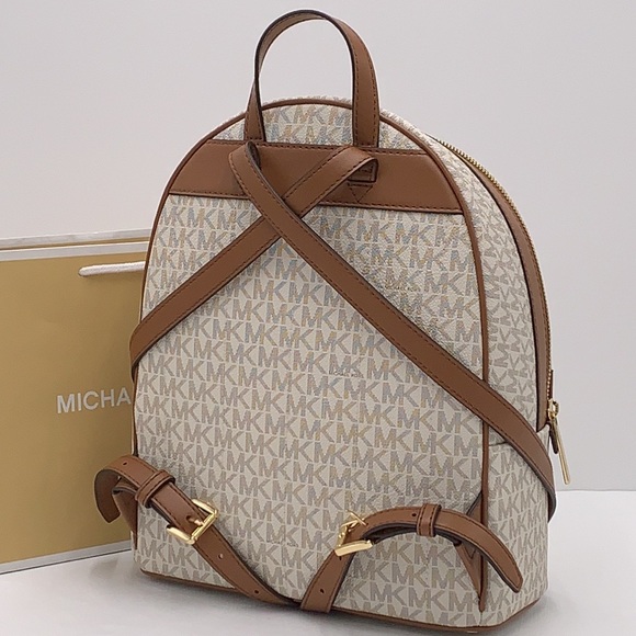 MICHAEL KORS Kenly Medium Backpack Signature Vanilla Bag - Picture 4 of 16